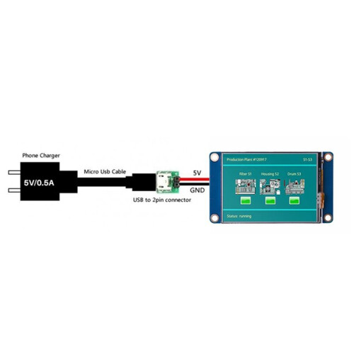 HMI LCD Touch Display NX3224T024 2.4 Inch -Machine Interface HMI Resistance Display Enhanced Series 2