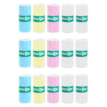15 Rolos de Papel Adesivo Térmico para Impressora de Adesivos, 9 Coloridos e 6 Brancos para Impressora de Adesivos