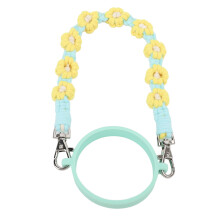 Poignée de gourde cyan - Lanière en silicone à fleurs