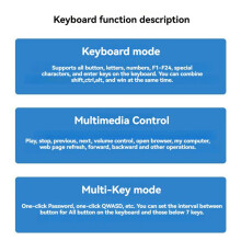Teclado con Acceso Directo de una Tecla, Teclado Macro Programable Personalizado USB, Teclado de Teclas de Acceso Rápido, Mouse, Teclado RGB con