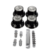 2Set Accessories: 1Set Guitar Knobs 2 Volumes and 2 Tones Top Hat Bell & 1Set Guitar Tune-O-Matic Bridge Tailpiece Tail