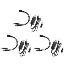 3X Usb Boost Cable 5V Step to 9V 12V Voltage Converter 1A Step- Volt Transformer Power Regulator with