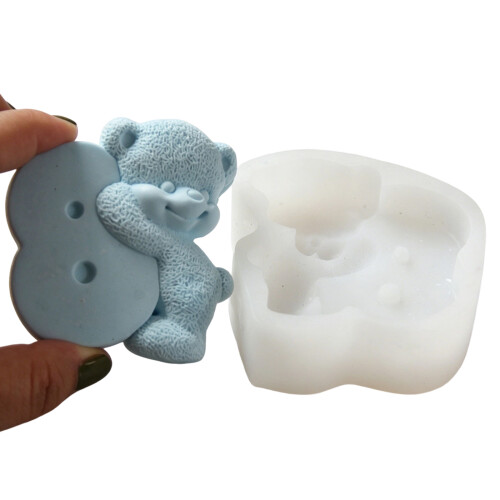 Moule ours en Silicone de qualité alimentaire, pour bougies,-8