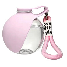 Ergonomische Hundetrinkflasche mit transparentem Gehäuse-Rosa