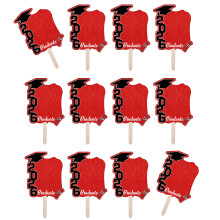12PCS Afstuderen Partij Fotolijst Fan Decoratief Papier-Rood