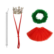Adorable Elegant 23 Inch Porch Geese Crown Tulle Skirt-Red
