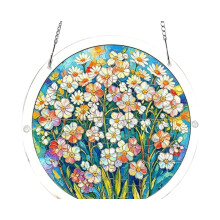 Kleurrijk acryl zonvanger puzzel muurornament met metalen-C