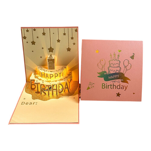 Cake Anniversary Card with Light and Sound Foldable Greeting-1
