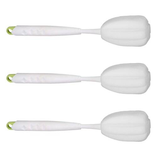 Brosse à éponge Flexible avec paille extensible, nettoyeur-Vert