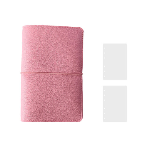 Stylish Leather Memory Scrapbook 180 Degree Lay Flat-Peach Pie