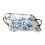 Elegant Retro Ceramic Fruit Bowl With Alloy Handle-bluewh1te 1