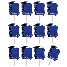 12 stuks draagbare afstudeerventilator fotolijst-Blauw