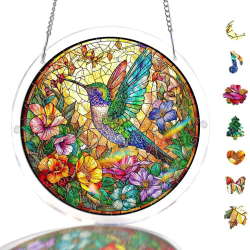 Attrape-soleil mural vibrant, décoration en acrylique, Puzzle-8