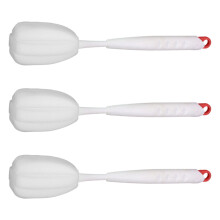 Sponge Cleaning Brush Set Scrubber Brush Straw Cleaner For-Red