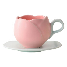 Klassieke Tulpen Koffiekop Met 12 Cm Schoteltjes Heavy Duty-Roze