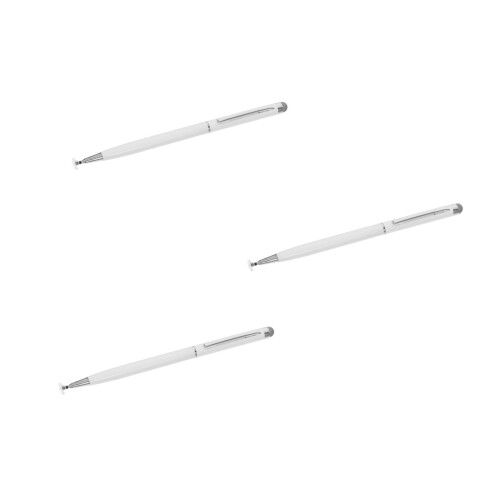 3Pcs Durable White Metal Stylus Pen for Tablets with Fabric Tip 1