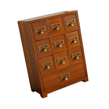 Boîte de rangement en bois de pin naturel avec-ancienne couleur