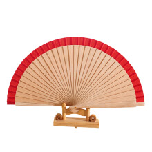 Éventail à main pliant en bois, 1 pièce, éventail chinois-Rouge