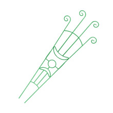 Treillis élégant d'usine de fer de modèle de lune pour-Vert