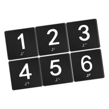 4" X 4" Examenkamerbordnummers Examenkamer Brailleborden