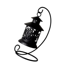Elegant Wrought Iron Lantern Styles Candle Holders For-Black