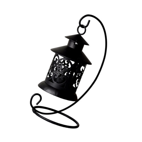Elegant Wrought Iron Lantern Styles Candle Holders For-Black