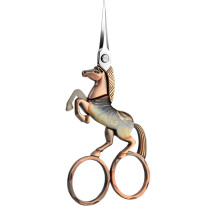 Retro Horse Shape Scissors Small Stainless Steel-Bronze