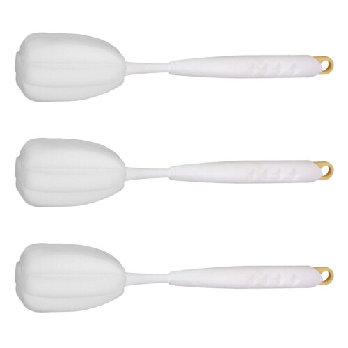 MultiPurpose Sponge Scrubber Brush With Long Handle-Yellow