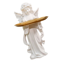 Elegant European Resin Angel Figurine With Trinket Storage Tray