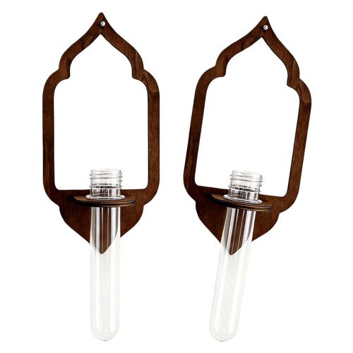 Lantern Shape Wooden Planter Holder Shelf With-2 piece set