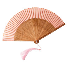 Stylish Chinese Themed Folding Fan Make Of Silk Fabric For-10