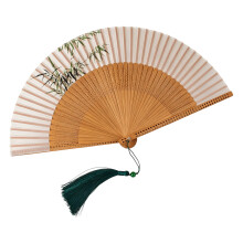 Stylish Chinese Themed Folding Fan Make Of Silk Fabric For-4