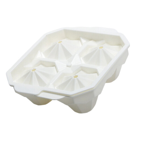 4 Cavity Crystal Shape Large Ice Block Tray With Lid For