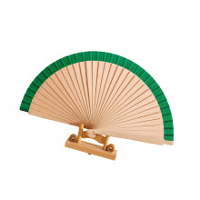 Handheld Simple Wood Hand Fan Decorative Hand Fan Wooden-Green