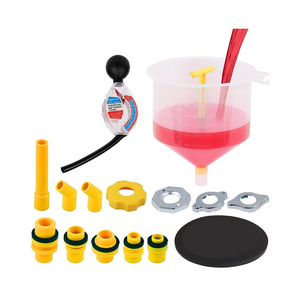 Coolant Funnel Kit, 15 Piece Fluid And Oil Funnel Set, Coolant Funnel Kit Allows Access To Hard-To-Reach Radiators 4712339090473