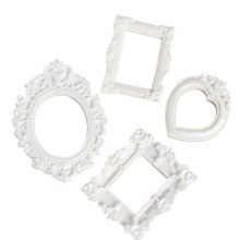 4 stuks mini fotolijst Victoriaanse hars antieke fotolijst-Wit