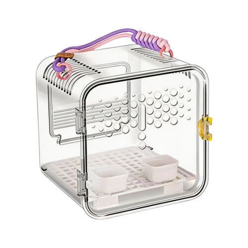 High Clear Plastic Bird Cage 360 Degree Views Bird Cage-White