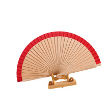 Decorative Hand Fan Folding Wooden Fan Photography Props-Red