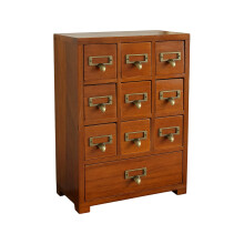Pine Wood 9 Compartment Drawer Organizers For Desk-old color