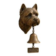 Hundekopf-Statue aus Harz mit Antik-Bronze-Finish,-Design 10