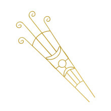 Adjustable Modern Moon Design Iron Plant Support Trellis-Gold