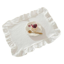 Washable Placemat Rectangular Ruffle Edges Gingham Plaids-4
