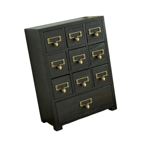 Versatile 9 Compartment Wooden Organizers Drawer Set For-Black