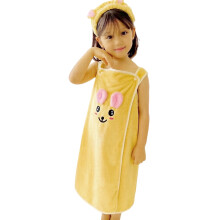 Kids Hooded Bath Towel And Hairband Set For Beach-Yellow 2