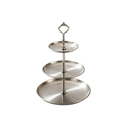 Elegant Metal Fruit Display Stand Space Saving Stainless-Silver