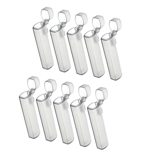 Pack of 10 Clear Plastic Toothpick Holder Case Portable