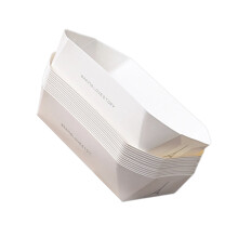 White Cardstock Octagonal Food Container With-boat shape