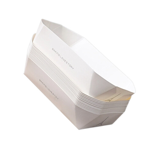 White Cardstock Octagonal Food Container With-boat shape
