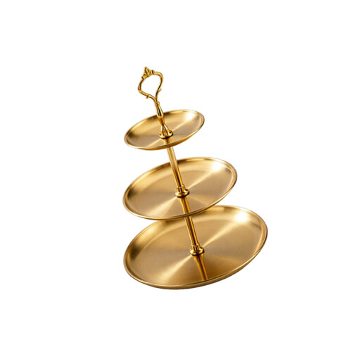 Stainless Steel Display Rack Multi Layer Serving Tray-gold