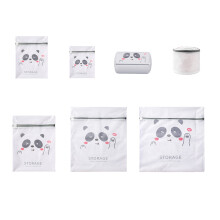 Anti Deformation Laundry Net Bag With Secure Zippered-Panda 1
